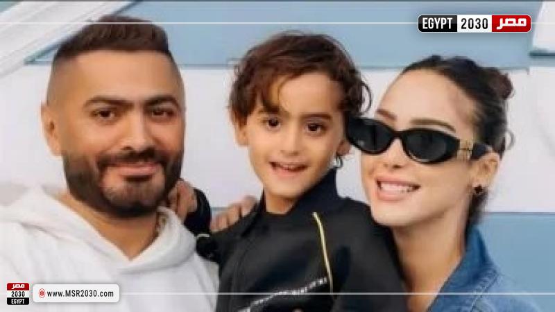تامر حسني وبسمة بوسيل وادم