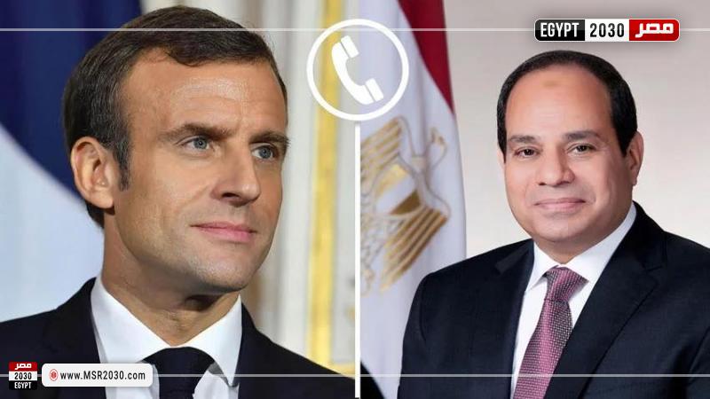 الرئيس عبد الفتاح السيسي رئيس الجمهورية و ماكرون