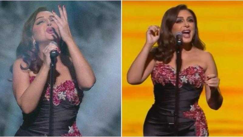 أنغام تشعل المسرح وتبدأ حفلها بالسعودية