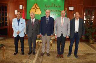 رئيس جامعة المنوفية يلتقي رئيس جامعة الريادة للعلوم والتكنولوجيا بالسادات لبحث آليات التعاون المشترك في المرحلة القادمة