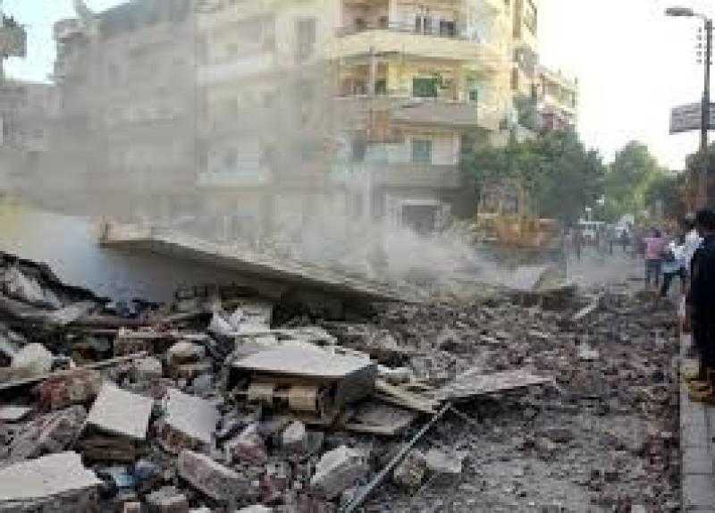 انهيار جزئي لعقار مكون من 4 طوابق في شبرا مصر
