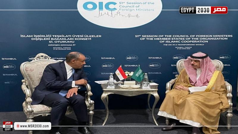 د. بدر عبد العاطي وزير الخارجية والهجرة مع نظيره السعودي
