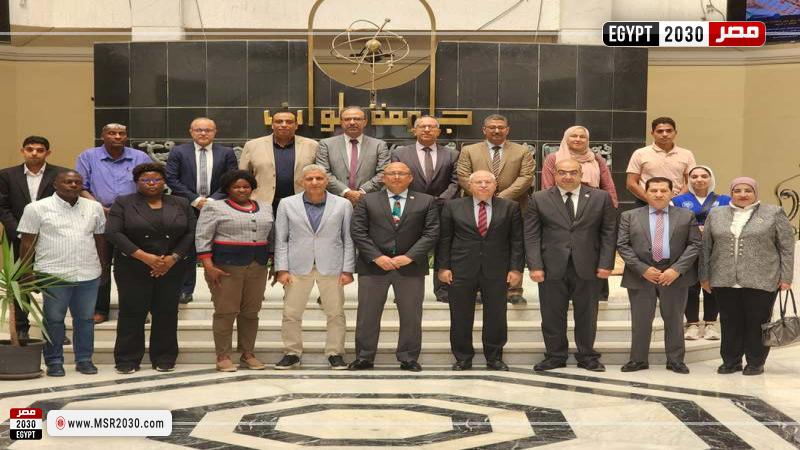 جامعة حلوان تستقبل وفد الاتحاد الأفريقي للرياضة الجامعية