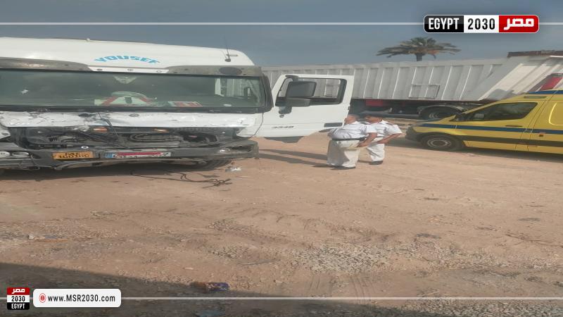 حادث تصادم ميكروباص ونقل بالمنوفية
