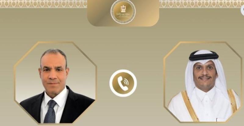 وزير الخارجية ونظيره القطري يبحثان مستجدات الأوضاع في قطاع غزة