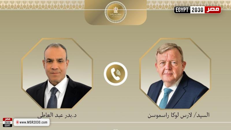 الدكتور بدر عبد العاطى وزير الخارجية و لارس لوكا راسموسن ، وزير خارجية الدنمارك