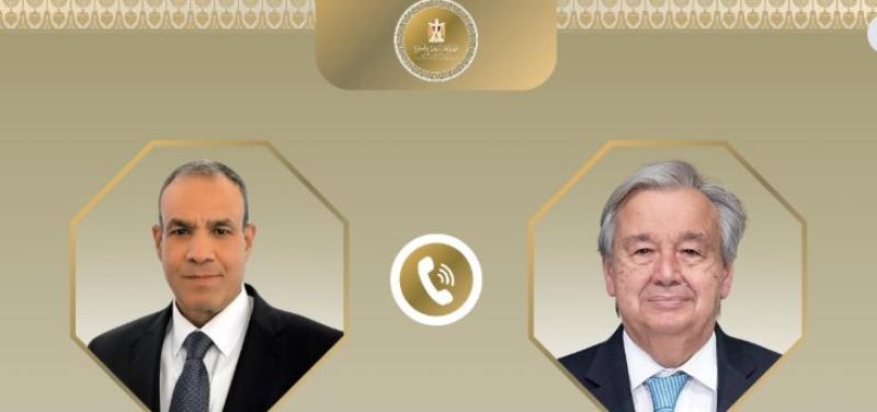 وزير الخارجية يستعرض مع الأمين العام للأمم المتحدة الجهود المصرية لتأمين نفاذ المساعدات الإنسانية لغزة