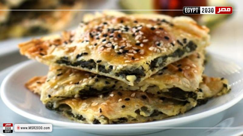 فطائر السبانخ والجبنة بعجينة الجلاش