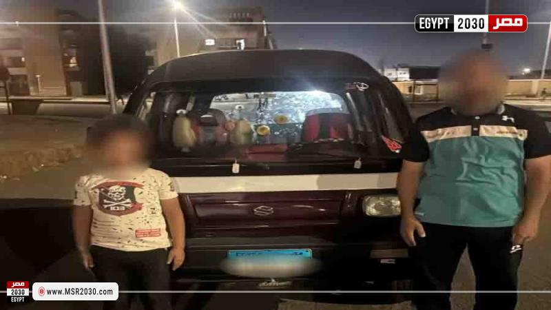ضبط طفل يقود سيارة بالجيزة