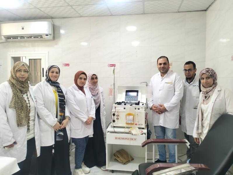 صحة الشرقية: تفعيل جهاز ”Platelet Apheresis” الفريد لفصل الصفائح الدموية بمستشفى منيا القمح المركزي