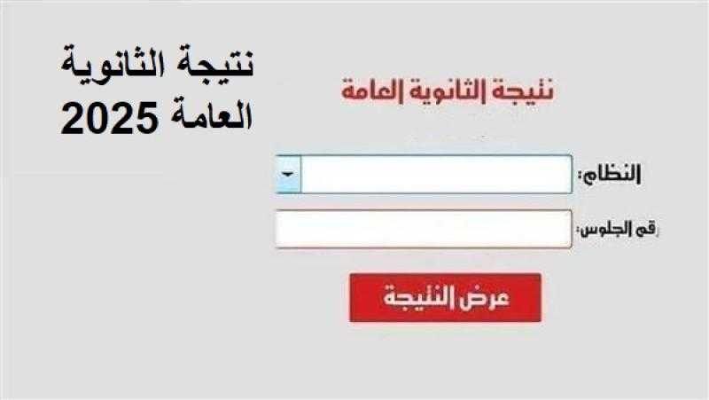 رابط مباشر.. نتيجة الثانوية العامة للعام الدراسي ٢٠٢٥