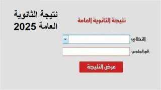 رابط مباشر.. نتيجة الثانوية العامة للعام الدراسي ٢٠٢٥