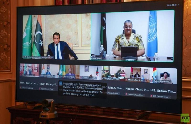 المنفي يدعو لتسريع الانتخابات وعودة البعثات الدبلوماسية إلى طرابلس