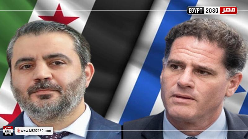 وزير الشؤون الاستراتيجية الإسرائيلي رون ديرمر ووزير الخارجية السوري أسعد الشيباني