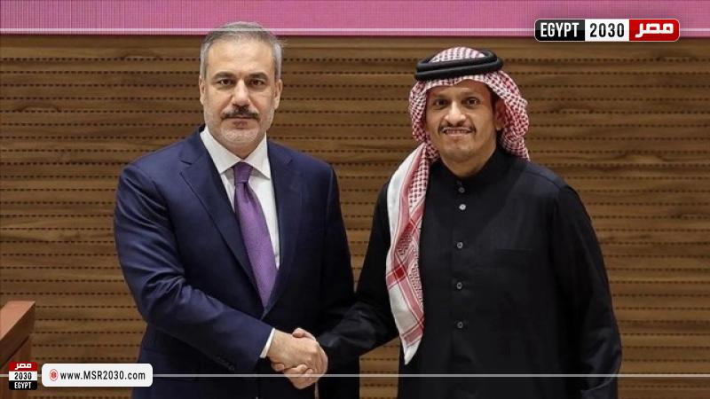 وزير الخارجية التركي و القطري 
