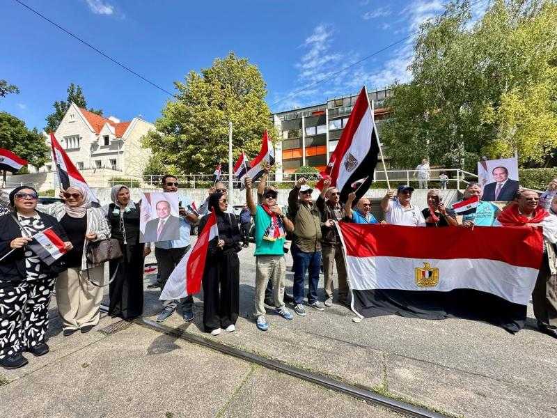 مظاهرة تأييد من المصريين في النمسا للرئيس السيسي
