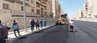 استكمال أعمال الطبقة الأسفلتية بمنطقة النرجس بمدينة 15 مايو ضمن مشروع ”سكن لكل المصريين”