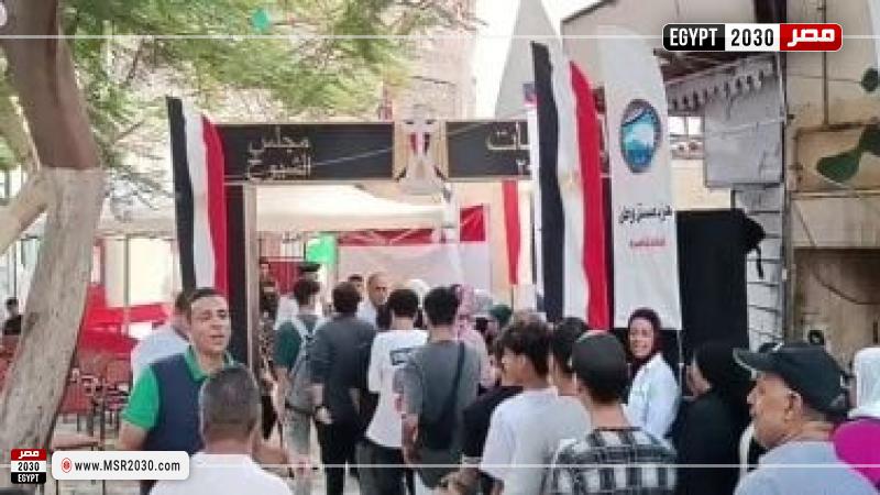 جانب من توافد المواطنين على لجان انتخابات مجلس الشيوخ