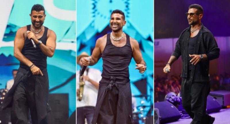 بإطلالة كاجوال..أحمد سعد يتألق في حفل غنائي بالأردن