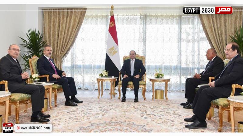 لقاء السيسي ووزير خارجية تركيا