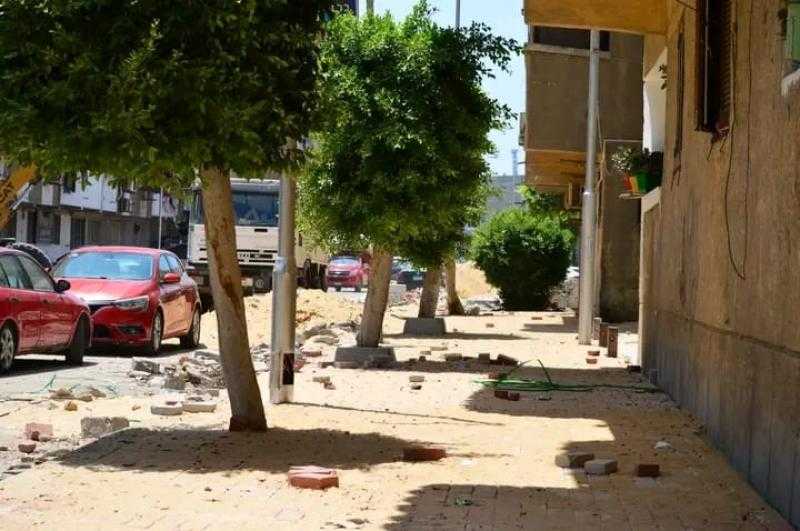 استمرار العمل في تطوير ورفع كفاءة شارعي عادل الجزار وامتداد نور الإسلام بمدينة بورفؤاد ببورسعيد