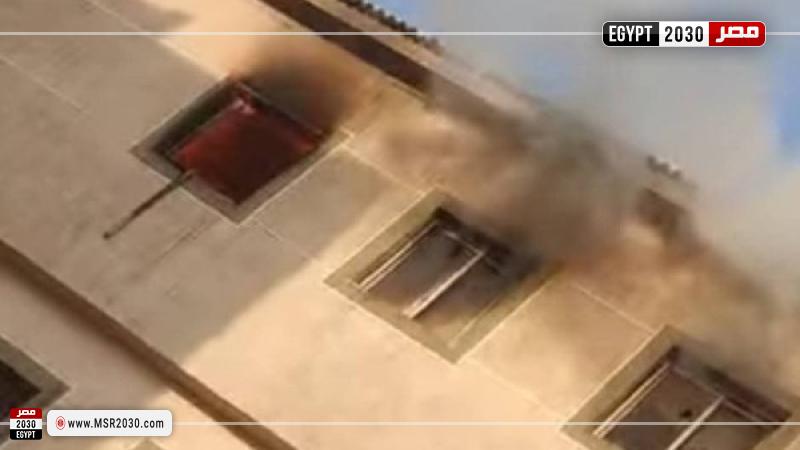 حريق في مبنى حي شرق شبرا الخيمة