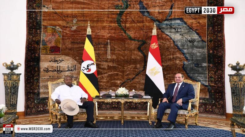  الرئيس السيسي ونظيره الأوغندي بقصر الاتحادية