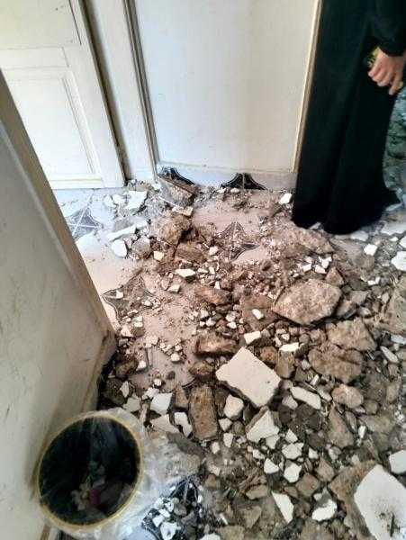 أسرة تنجو من كارثة إثر انهيار سقف شقتها في المعادي