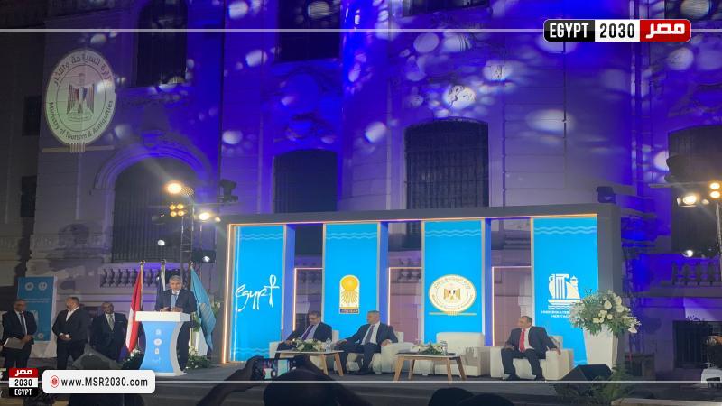 شريف فتحي، وزير السياحة والآثار خلال افتتاحه المعرض المؤقت الآثار الغارقة