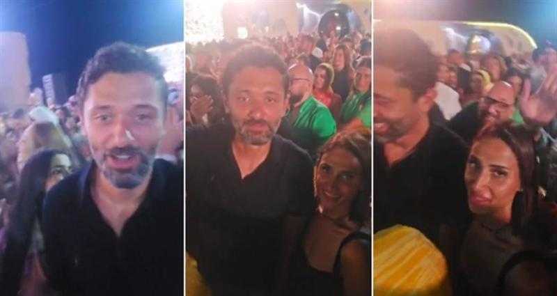 كريم محمود عبد العزيز ينفي شائعات الانفصال بحضوره حفل روبي