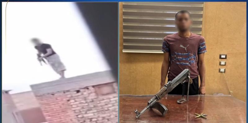 القبض على متهم بإطلاق النار من أعلى سطح منزله بأسوان