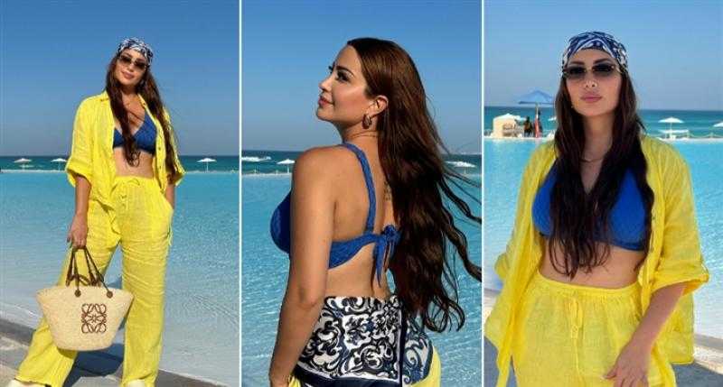 نسرين طافش تستأنف إجازتها بالساحل الشمالي وتكشف سرّ إخفاء وجه زوجها