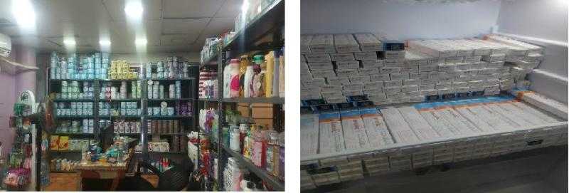 ضبط أدوية وألبان أطفال مجهولة المصدر داخل صيدلية  بالتجمع الأول