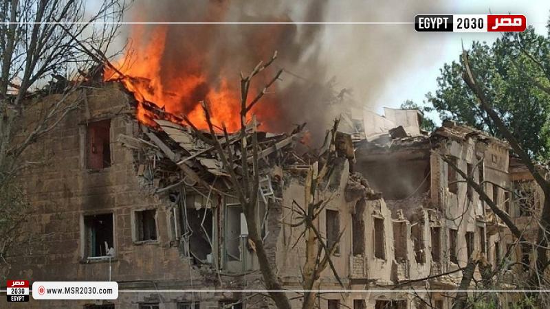 إصابة مبني ثقافي في كييف 