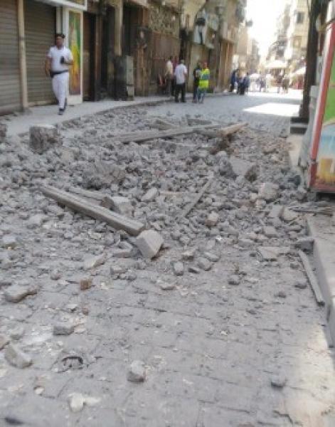 إصابة شخص في انهيار جزئي لعقار قديم بمنطقة الجمالية