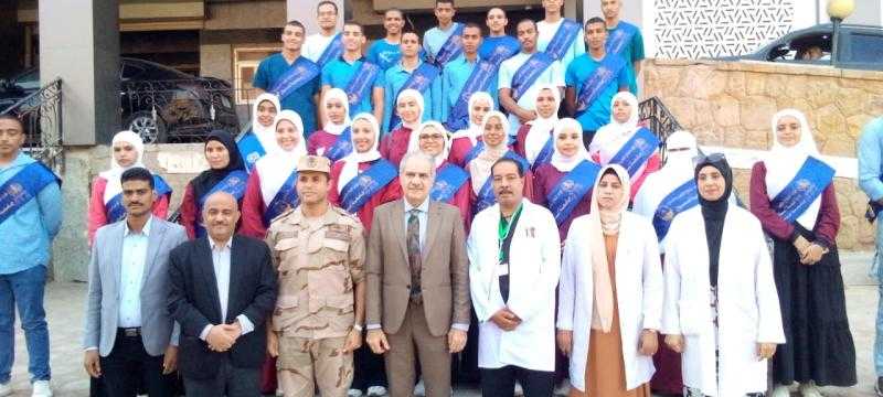 جامعة أسوان وقوات الدفاع الشعبي والعسكري يطلقان حملة للتبرع بالدم للمرة الثانية