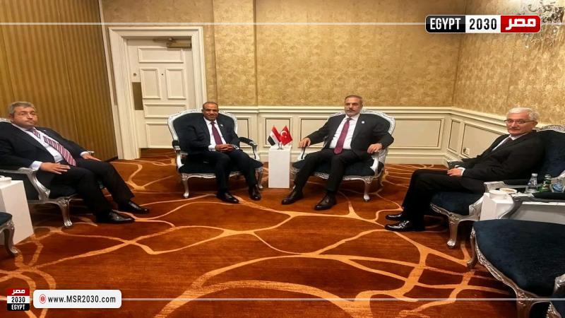 بدر عبد العاطي وزير الخارجية وبهاكان فيدان وزير خارجية الجمهورية التركية