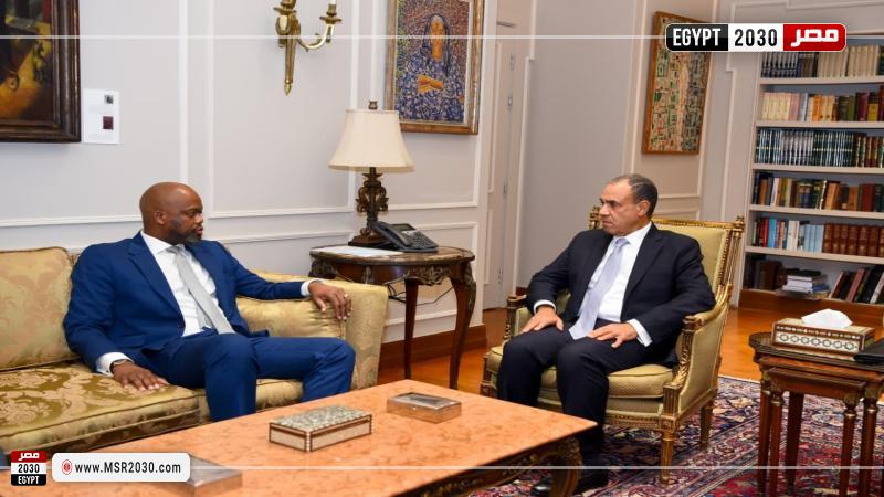 بدر عبد العاطي، وزير الخارجية وباوامكيلي ميني، سكرتير عام منطقة التجارة الحرة القارية الأفريقية