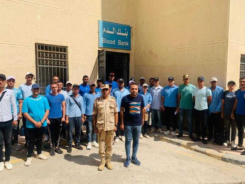 استمرار حملات طلاب التربية العسكرية بجامعة كفر الشيخ للتبرع بالدم للمستشفي الجامعي