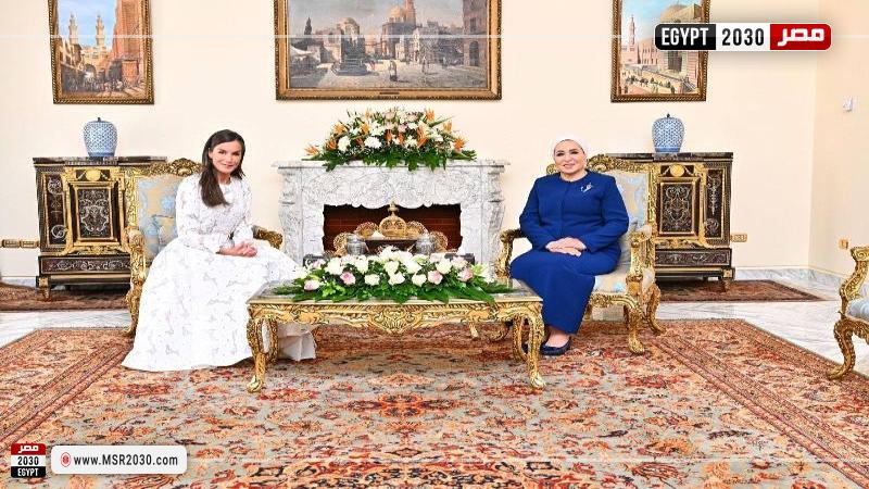 انتصار السيسي ترحب بالملكة ليتيزيا: اللقاء حمل روحًا صادقة من التعاون الإنساني