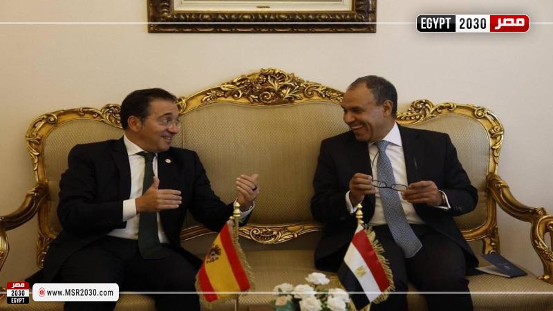 لقاء الدكتور بدر عبد العاطي وزير الخارجية مع نظيره الإسباني