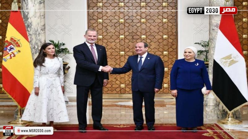 الرئيس السيسي وقرينته و ملك وملكة إسبانيا