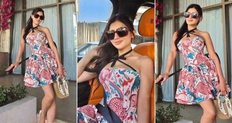 سعره 10 آلاف جنيه..مي عمر بفستان قصير برسومات حيوانات