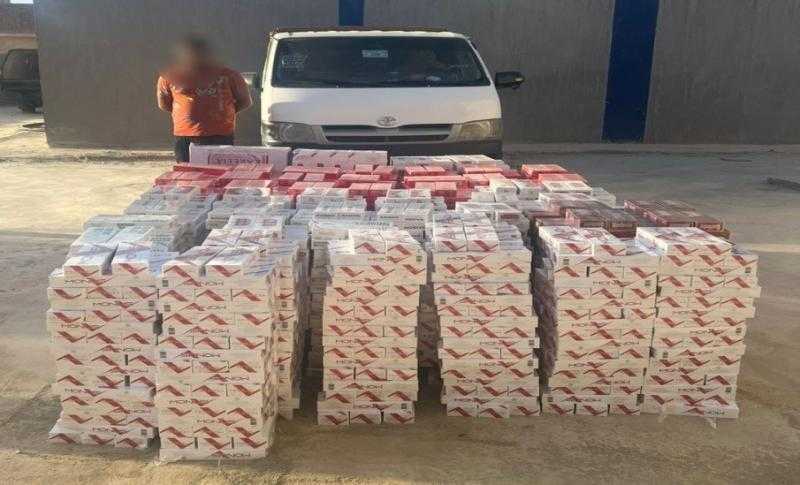 ضبط 43 ألف عبوة سجائر مجهولة المصدر بالإسكندرية