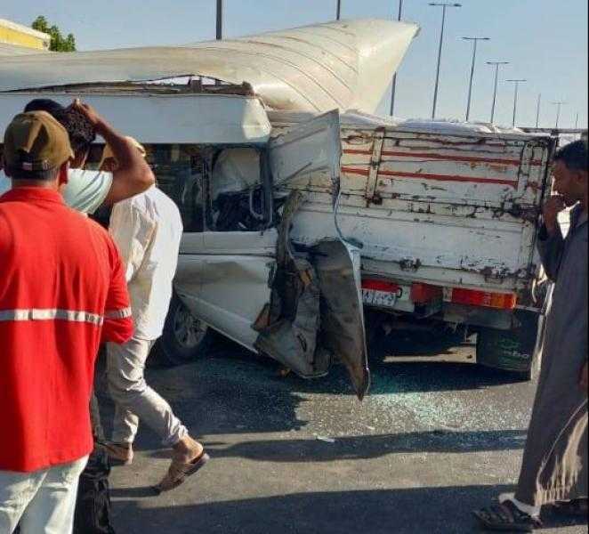 إصابة 9 أشخاص في حادث تصادم بطريق الواحات بأكتوبر