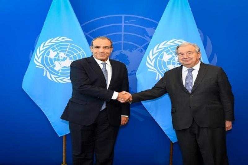«عبد العاطي» ينقل تحيات الرئيس السيسي للسكرتير العام للأمم المتحدة ويشيد بمواقفه الحكيمة