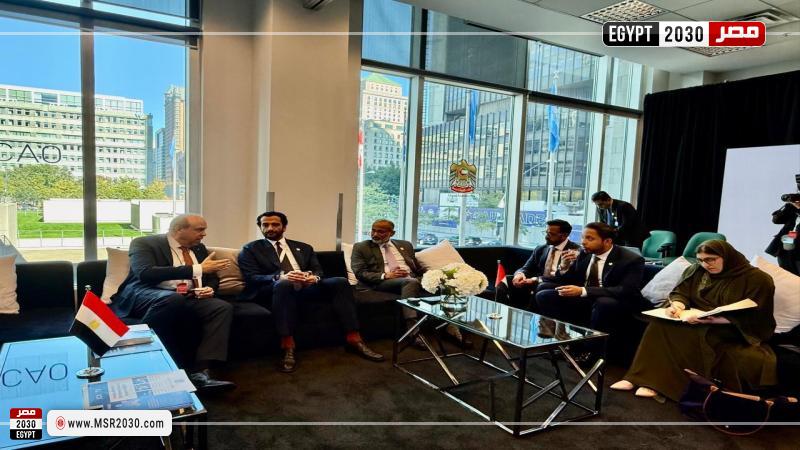 سامح الحفني وزير الطيران المدني مع عبد الله بن طوق المري