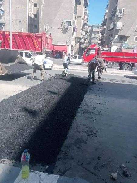 إنشاء 4 مطبات صناعية جديدة بشارع العبور ببورسعيد مع ️استمرار أعمال تطوير و رفع كفاءة الشارع