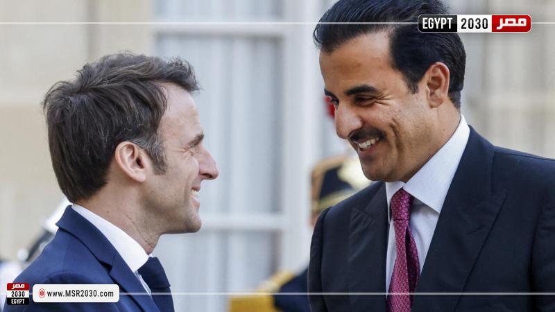 أمير قطر ورئيس فرنسا يبحثان التطورات الفلسطينية