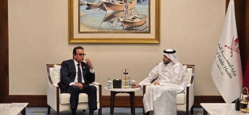 وزير الصحة يبحث مع نظيره القطري دعم القطاع الصحي في غزة وتعزيز التعاون الصحي الثنائي